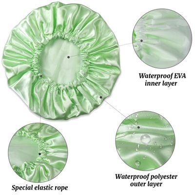 SMILCO 4 Pack Shower Caps, Double Waterproof Layers Reusable Bath Caps for Women Hair Protection
