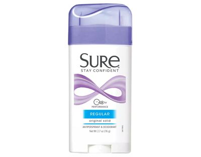 Sure Anti-Perspirant &amp; Deodorant Original Solid, Regular Scent 2.70 oz (Pack of 4)
