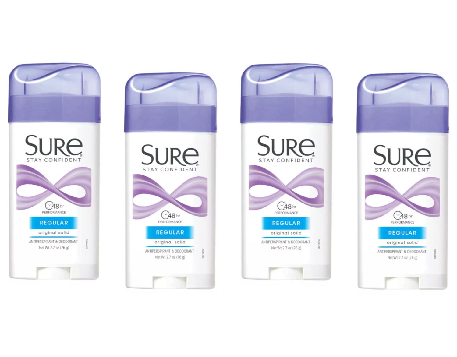 Sure Anti-Perspirant &amp; Deodorant Original Solid, Regular Scent 2.70 oz (Pack of 4)