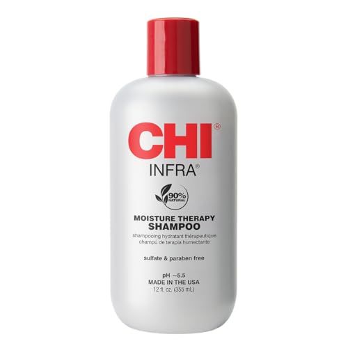 CHI Infra Shampoo, Gently Cleanses Scalp &amp; Hair, Hydrating &amp; Nourishing For All Hair Types, Designed for Heat Damaged Hair, Sulfate, Paraben, &amp; Cruelty-Free, 12 Oz