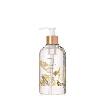 Thymes Moisturizing Hand Wash Soap with Pump - Luxury Hand Soap Gently Cleanses &amp; Moisturizes - Skin Care with Glycerin &amp; Olive Oil - Herbaceous, Fresh Fragrance (Olive Leaf, 8.25 oz)