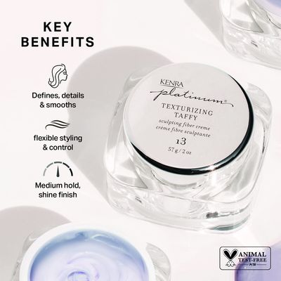 Kenra Professional Platinum Texturizing Taffy 13 | Styling Fiber Crme| Medium Hold | Details & Smooths Styles | Superior Control for Sculpting Short & Long Hairstyles | All Hair Types | 2 fl. Oz
