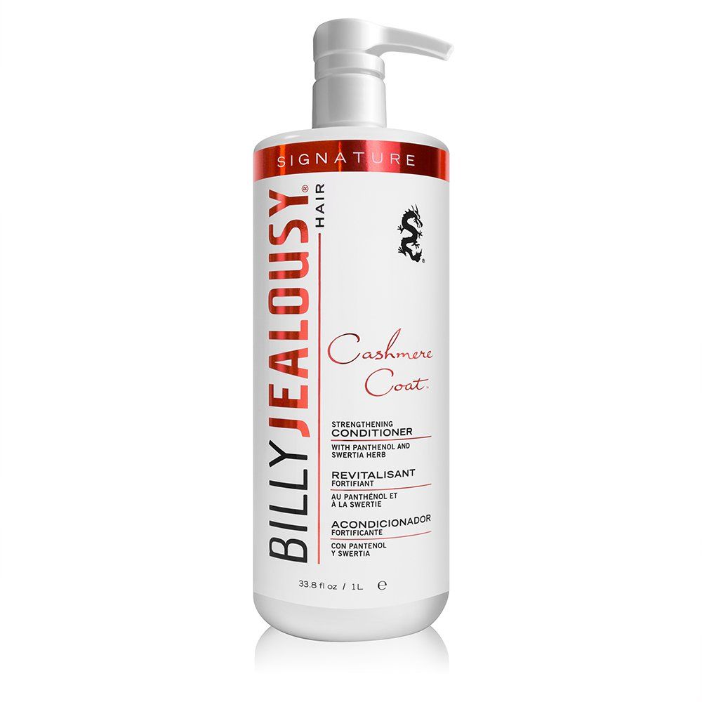 Billy Jealousy Cashmere Coat Hair Conditioner for Men, Strengthening &amp; Hydrating Conditioner Infused with Peppermint, Lemon Fruit &amp; Swertia Extract Ideal for Fine, Thinning Hair, 33.8 Fl Oz