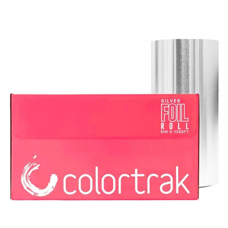 Colortrak Professional Highlighting Foil Roll, Integrated Blade on Box For Precision Length Cuts, Economical Roll Eliminates Waste, Silver, Roll Measures 5 inches x 1350 feet