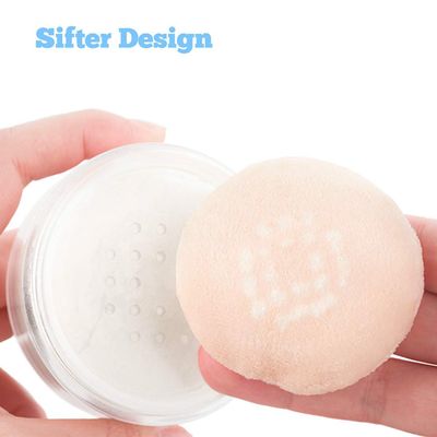 Kalevel Empty Makeup Powder Container 50ml with Puff Loose Face Powder Compact Case Plastic Cosmetic Jars Travel Containers Refillable Powder Bottle Box Makeup Powder Holder with Sifter and Lid