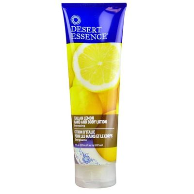 Desert Essence Italian Lemon Hand &amp; Body Lotion - 8 Fl Ounce - Energizing - Shea Butter - Coconut &amp; Jojoba Oil - Hydrate &amp; Soften Skin - Refreshing - Aloe Vera