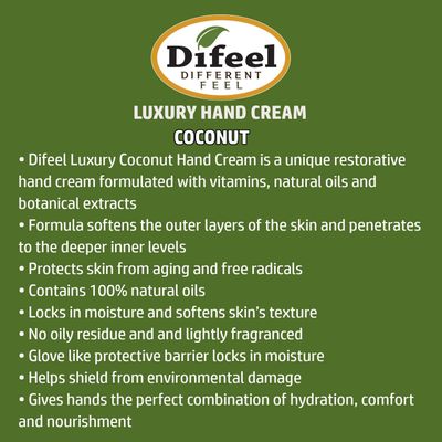 Difeel Therapeutic Moisturizing Hand Cream with Coconut Oil 1.4 ounce (2-Pack)