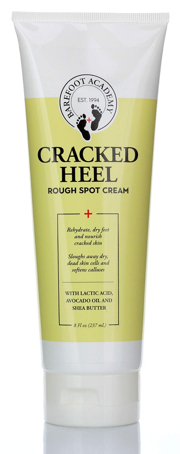 Barefoot Academy Heavy Duty Foot Care Scrub &amp; Moisturizer Cream For Calluses, Dead Skin, Tough Heels, Cracked Heels, &amp; Rough Spots On Feet, Skin Care For Feet, Large 8 Fl Oz (Cracked Heal Foot Cream)