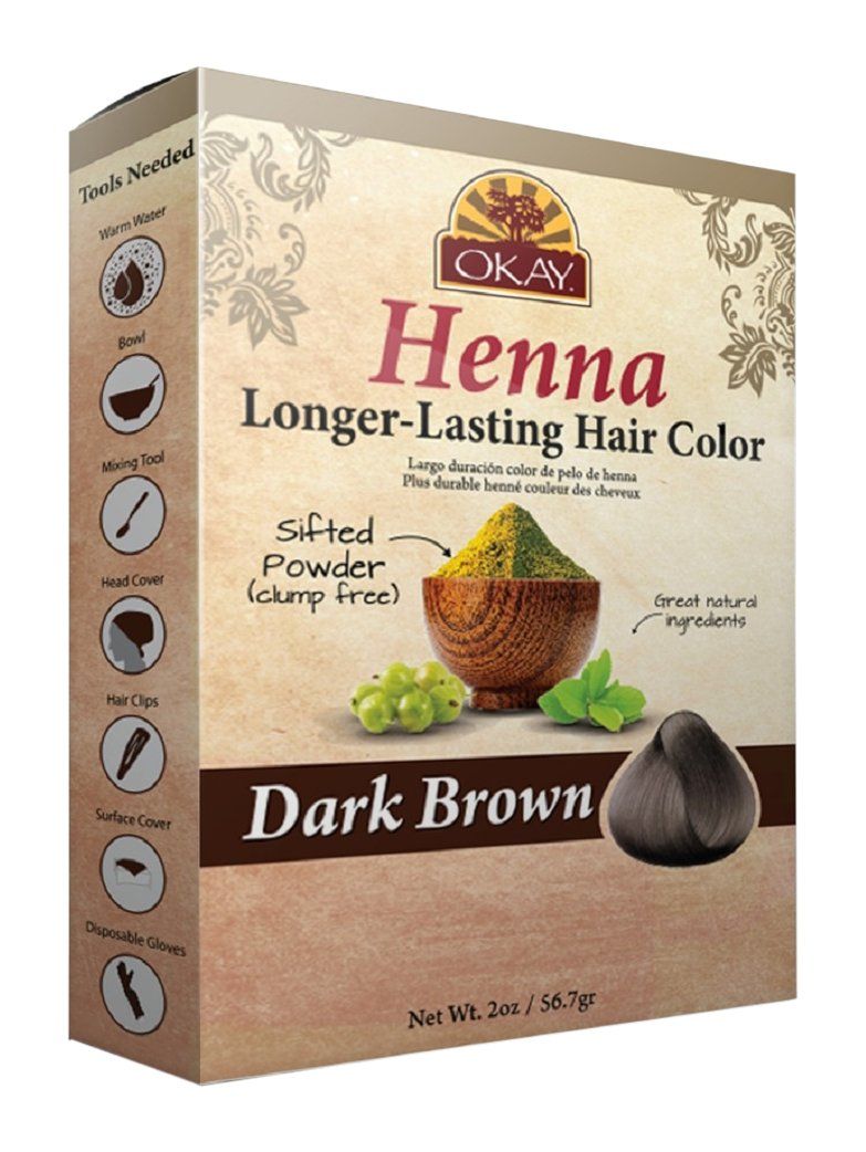 OKAY LONGER LASTING HENNA COLOR Dark Brown 50gr / 2oz