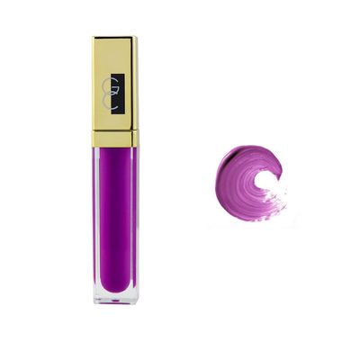 Gerard Cosmetics Color Your Smile Lip Gloss Wild Orchid, Super Pigmented Purple Lip Gloss with LED Light and Mirror, Shiny Finish, Hydrating Liquid Lip Color, Cruelty Free and Made in USA