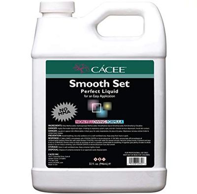 Cacee Smooth Set Perfect 32 oz Non-Yellowing Acrylic Liquid Monomer - Monomer Acrylic Nail Liquid for Superior Adhesion, Low Odor, Compatible with All Acrylic Powder Sets