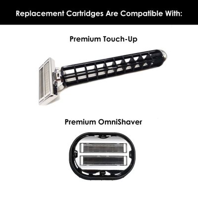 Premium Omnishaver Replacement Cartridge Refill Kit with One Blade Removal Tool - an Alternative to Disposable, Self Cleans &amp; Strops During Use - Durable Smooth &amp; Comfortable 4 Cartridges