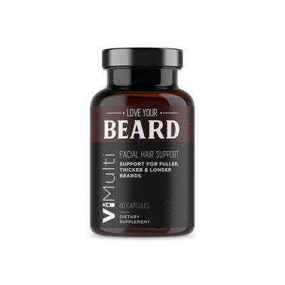 ViMulti Love Your Beard Supplements for Faster Hair Growth - Promotes a Thicker, Fuller, Masculine Beard Quickly for All Hair Types w/29 Hair &amp; Beard Growth Vitamins