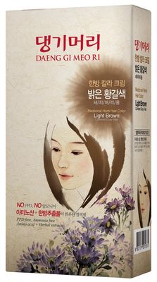 Daeng Gi Meo Ri - Korean Herbal Hair Dye Color Cream [Light Brown] - PPD-Free Gray Coverage, Hair Protection, High-Keratin Formula, 5 Oz