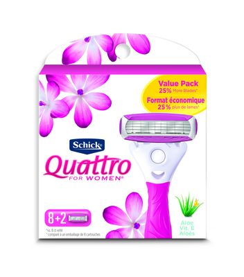 Schick Quattro Womens Ultra Smooth Razor Blade Refills for Women Value Pack, 10 Count