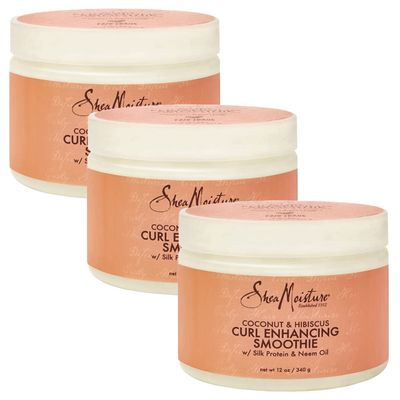 Shea Moisture Coconut &amp; Hibiscus Curl Enhancing Smoothie, 12 Ounce (Pack of 3)