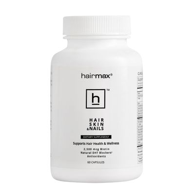 HairMax Hair, Skin and Nails Dietary Supplement - Hair Loss &amp; Hair Regrowth Treatment. 2500mcg Biotin, DHT Blocker, MSM &amp; Antioxidants, 60 Capsules