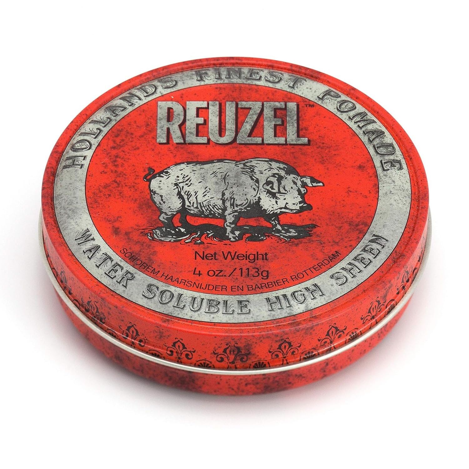 REUZEL Red Pomade, High Sheen, Water Soluble, 4 oz.