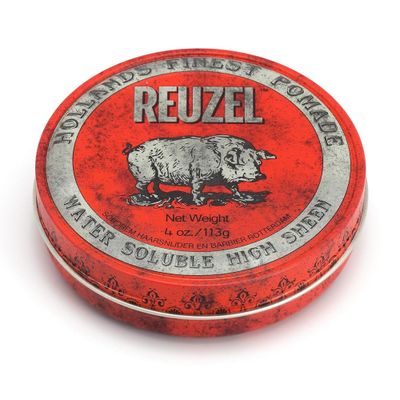 REUZEL Red Pomade, High Sheen, Water Soluble, 4 oz.