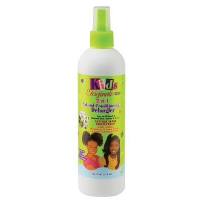Originals by Africa&#39;s Best Kids 2-n-1 Natural Conditioning Detangler, 12oz Bottle, Formulated with Extra Virgin Olive Oil, For Natural, Texturized, or Relaxed Hair