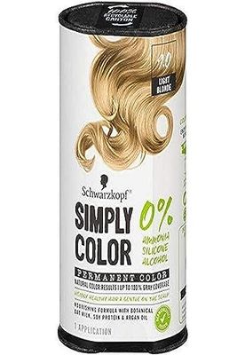 Schwarzkopf Simply Color Hair Color 9.0 Light Blonde, 1 Application - Permanent Hair Dye for Healthy Looking Hair without Ammonia or Silicone, Dermatologist Tested, No PPD &amp; PTD