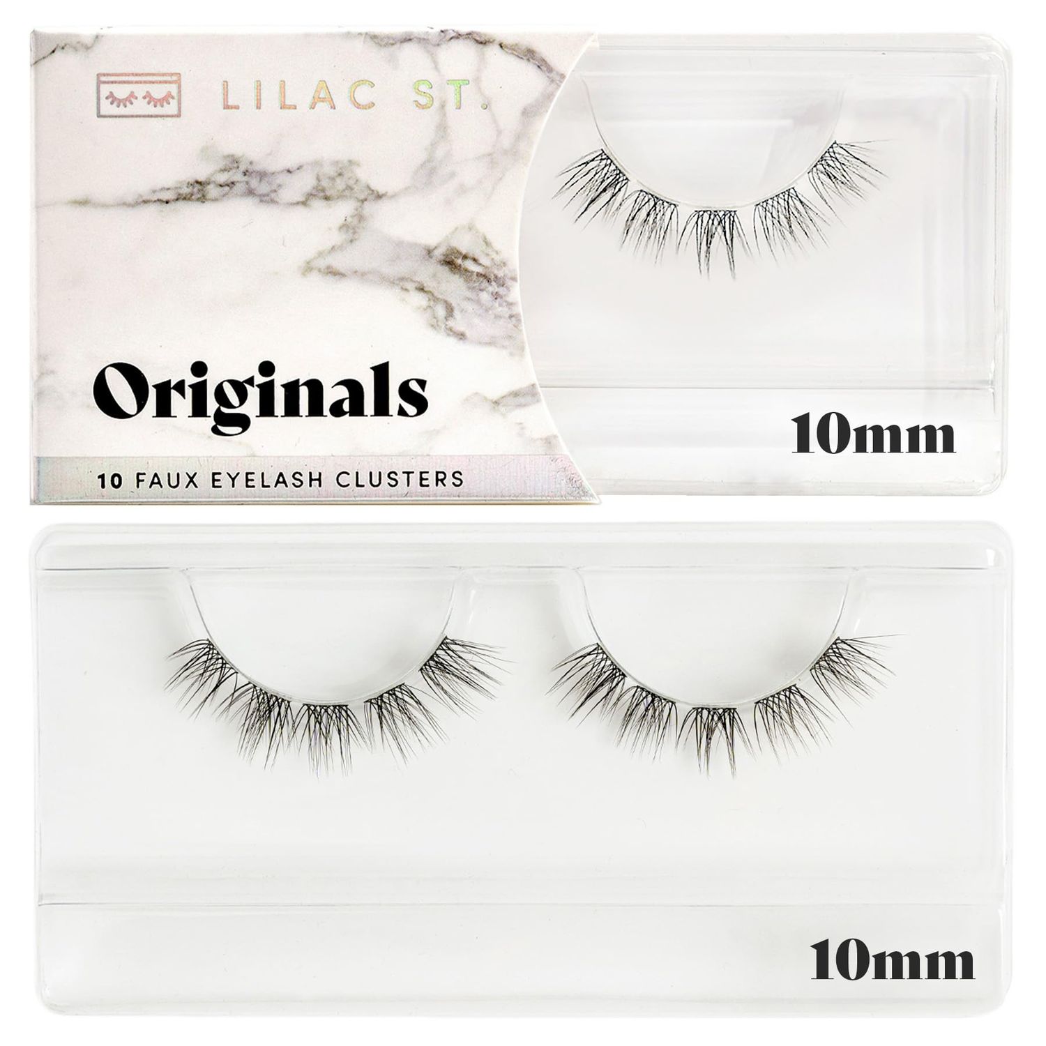 Lilac St - Originals Natural Faux Eyelash Clusters (10mm) - Soft, Natural Look - DIY Lash Extension Wisps - Lightweight &amp; Lifelike - Lasts 10 Days - Cruelty Free, Vegan, Women Founded - 10 Lashes