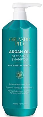 ORLANDO PITA Argan Oil Shampoo, 27 Fl Oz Salon Size- Premium Nourishing Hair Care for Men &amp; Women - Professional Moisturizing, Anti Frizz, Hydrating Solution for Dry, Damaged Hair