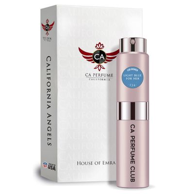 CA Perfume Impression of Light Blue For Her Replica Version Fragrance Dupes Concentrated Long Lasting Eau de Parfum Spray Refillable Atomizer Bottle 0.27 Fl Oz/8ml-X1