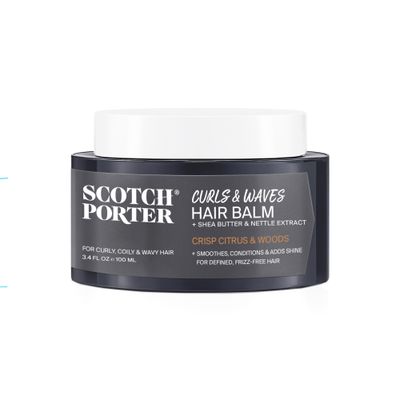 Scotch Porter Smoothing Hair Balm for Men | Instantly Controls, Moisturizes, Defines &amp; Adds Shine | Free of Parabens, Sulfates &amp; Silicones | Vegan | 3.4oz