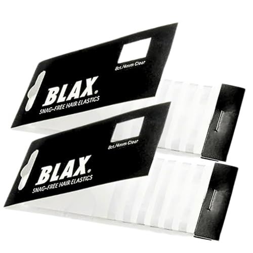 Blax CLEAR Snag-Free Hair Elastics 4mm, 8 Count (2-Pack)
