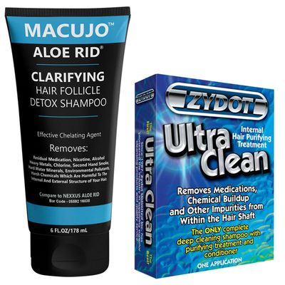 Macujo Aloe Rid Detox Shampoo and Zydot UltraClean Method, Deep Cleans, All Pollutants, Residual Medications, Nicotine, Alcohol, Chlorine, 2nd Hand-Smoke