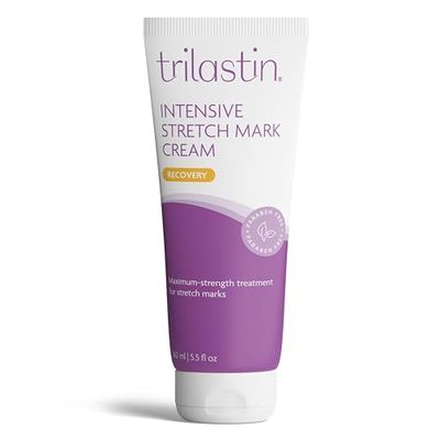 TriLASTIN SR Vit. Infused Intensive Stretch Mark Cream for Pregnancy 5.5 Oz, Scar Cream &amp; Moisturizing Lotion, Cocoa Butter Scar Treatment, Hypoallergenic &amp; Paraben-Free, Stretch Mark Cream for Women