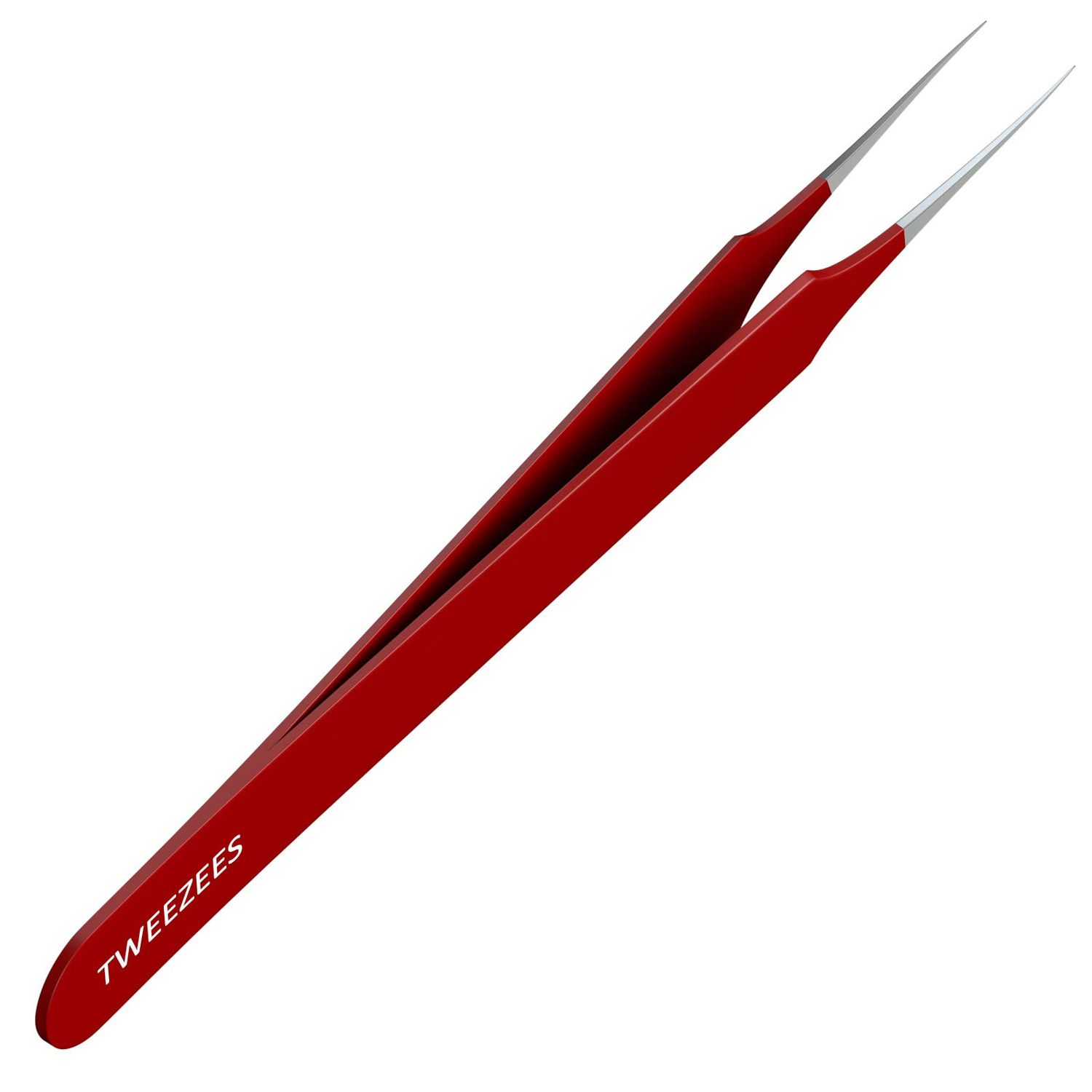 Ingrown Hair Tweezers | Pointed Tip | Red | Precision Stainless Steel | Extra Sharp and Perfectly Aligned for Ingrown Hair Treatment &amp; Splinter Removal For Men and Women | By Tweezees