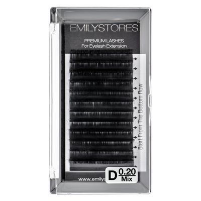 EMILYSTORES Eyelash Extensions 0.20mm Thickness D Curl Length 8-14mm Individual Eye Lashes Mixed Sizes For Lash Extension (0.20,D,Mixed 8-14mm)