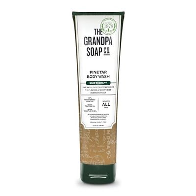 The Grandpa Soap Company Pine Tar Body Wash - Dermatologist Recommended to Cleanse &amp; Moisturize Irritated Skin, Deodorizing Power, With Pine Tar &amp; Tea Tree Oil, 9.5 Fl Oz