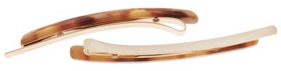 France Luxe Bobby Pin Pair on Gold Wire - Caramel Horn