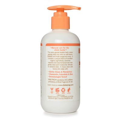 Little Twig Bubble Bath, Baby Bath Essential with Natural Plant Derived Formula, Vegan, Gluten-Free, Paraben-Free, Happy Tangerine Scent, 8.5 fl. oz.