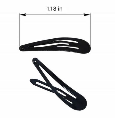 BeeSpring 40 Pcs Black Barrettes Small Snap Clip Size 30 mm(Small) Women Metal Hair Clips Accessories Water Drop Female Hair Clips