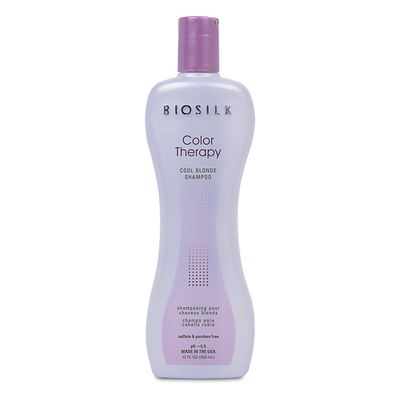 Biosilk Color Therapy Cool Blonde Shampoo, Protects Highlighted &amp; Lightened Hair To Help Balance Brassy Tones, Sulfate, Paraben &amp; Cruelty-Free, 12 Oz