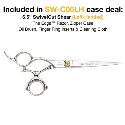 Olivia Garden SwivelCut Professional Hairdressing Shears Intro Case Deal - Left Handed (6.5")