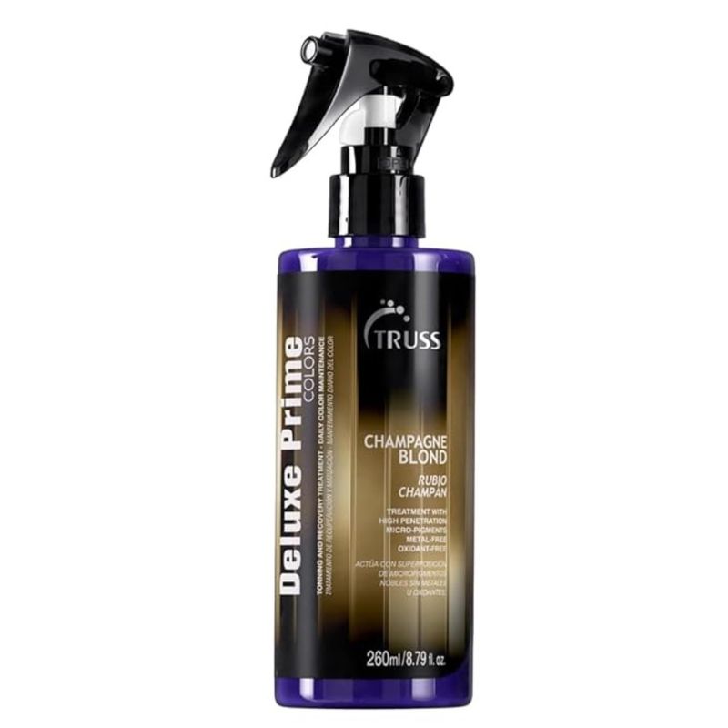 Truss Deluxe Prime Champagne Blond Toner - Violet Purple Spray Treatment Neutralizes Warm, Brassy Yellow Tones On Blonde, Highlighted, Silver And Bleached Hair For The Perfect Platinum Effect.