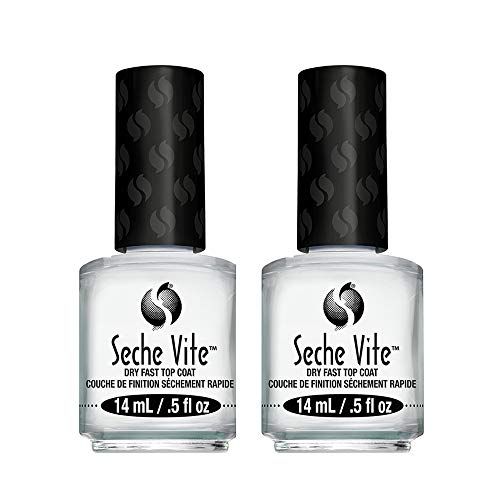 Seche Vite Dry Fast Top Coat for Nail Polish and Manicure, 0.5 oz, 2-pack