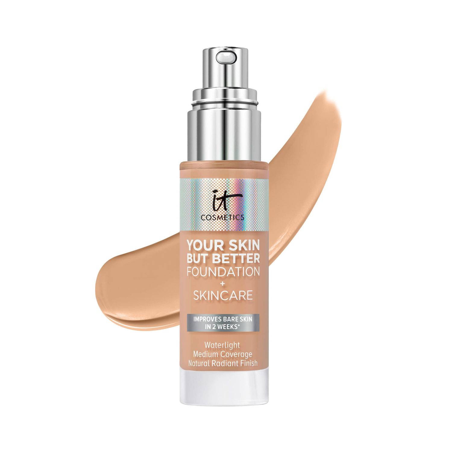 IT Cosmetics Medium Neutral 33 Foundation - Hydrating, Minimizes Pores &amp; Imperfections, Radiant Finish - With Hyaluronic Acid
