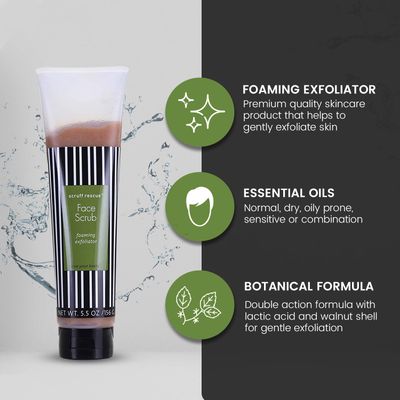 MGA Vegan Face Scrub - Scruff Rescue Face Scrub, Daily Exfoliator &amp; Face Wash for Deep Cleaning | Prevents Blackheads &amp; Ingrown Hairs | pH Balanced Walnut Shell Microdermabrasion | 5.5 oz