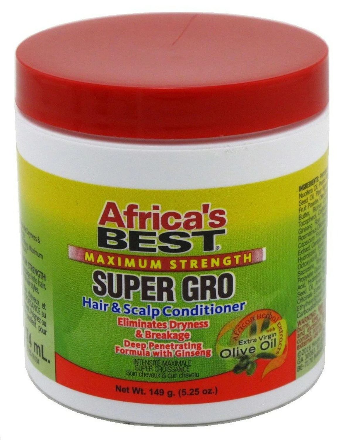 Africa&#39;s Best Maximum Strength Super Gro Hair &amp; Scalp Conditioner, 5.25 oz (Pack of 3)