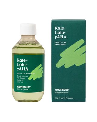 KraveBeauty Kale-Lalu-yAHA, Gentle 5.25% AHA Exfoliator, Contains Glycolic Acid &amp; Hyaluronic Acid, Unclogs Pores and Hydrates Skin, Vegan &amp; Cruelty Free, 6.76 fl oz