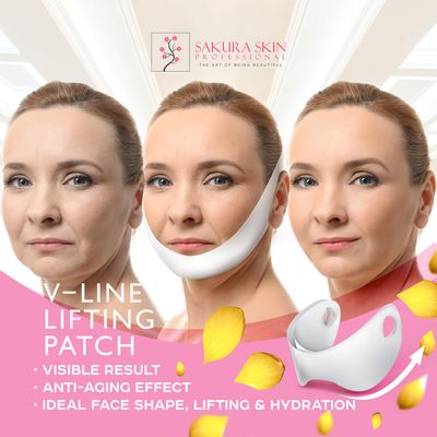 SWISSKOLAB V shape lifting up Face Mask Chin Up Patch Double Chin Reducer Chin Contour Tightening Firming Face Lift Tape Mask V-Line Neck Lifting Patches V Shaped Slimming Face Mask 5 pcs