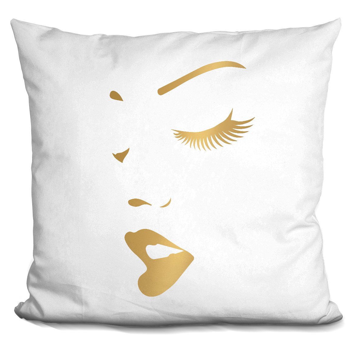 LiLiPi Makeup Gold Decorative Accent Throw Pillow