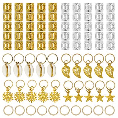 Ryalan 80 Pieces Hair Jewelry Rings Aluminum Hair Accessories Dreadlocks Metal Hair Cuffs Decorations Pendants for Passion Twist Crochet Braiding Hair