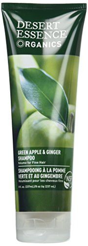 Desert Essence Green Apple &amp; Ginger Shampoo - 8 Fl Ounce - Pack of 2 - Adds Volume, Strength &amp; Shine - Moisturizer &amp; Revitalizing - Coconut Oil - - Apple &amp; Ginger Root Extract